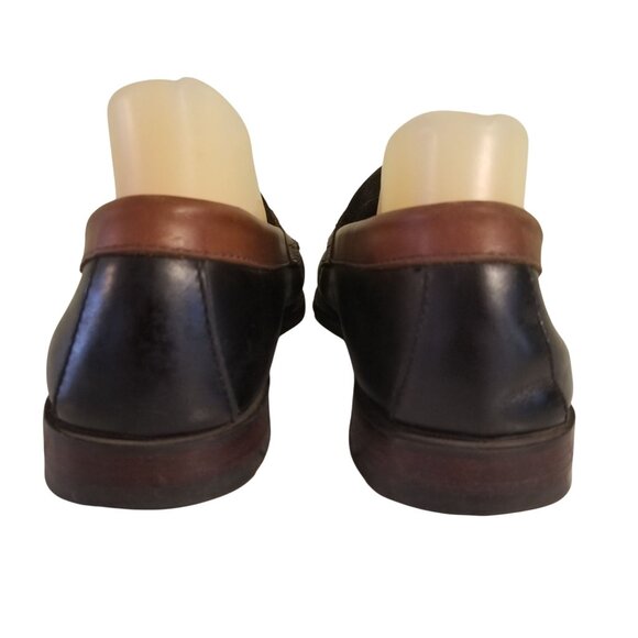 Bass Weejuns 9D Brown Black 2 Tone‎ Leather Penny Loafers CARL Preppy main image 6